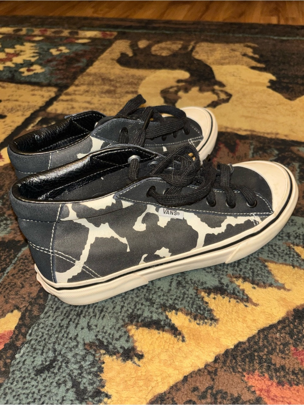 Vans Black & White Cow Shoes